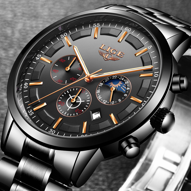 Luxury Bags Brands List - LIGE Fashion Sport Quartz Man Watch