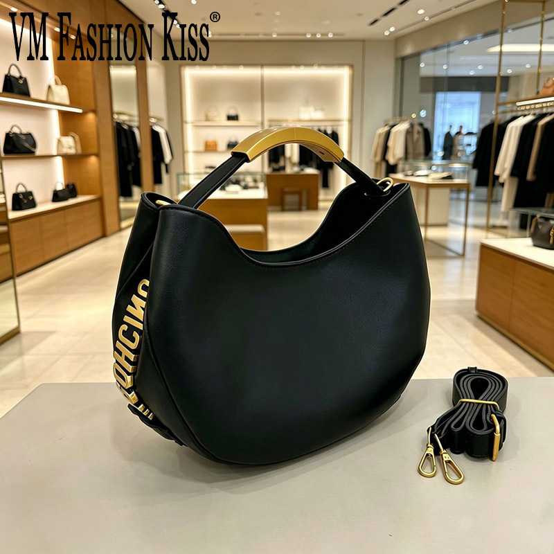 Discount Luxury Bags - Demi-cercle Women Golden Letter Tote Drawstring
