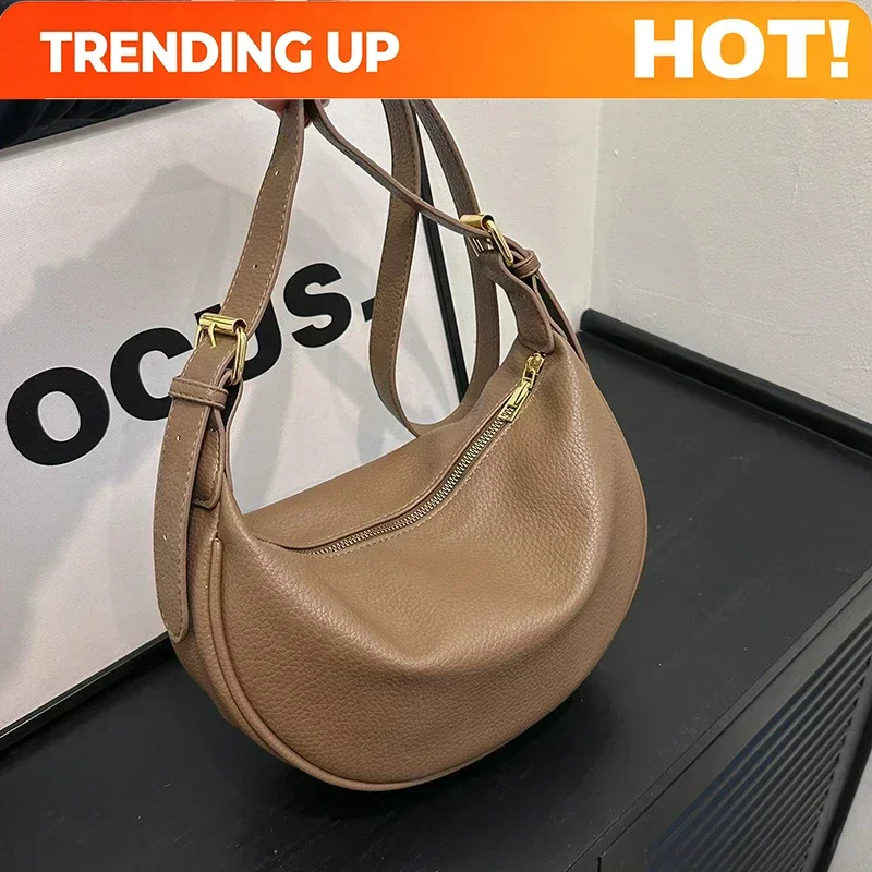 Luxury Bags On Sales - Fashion Solid PU Hobos Shoulder Bags