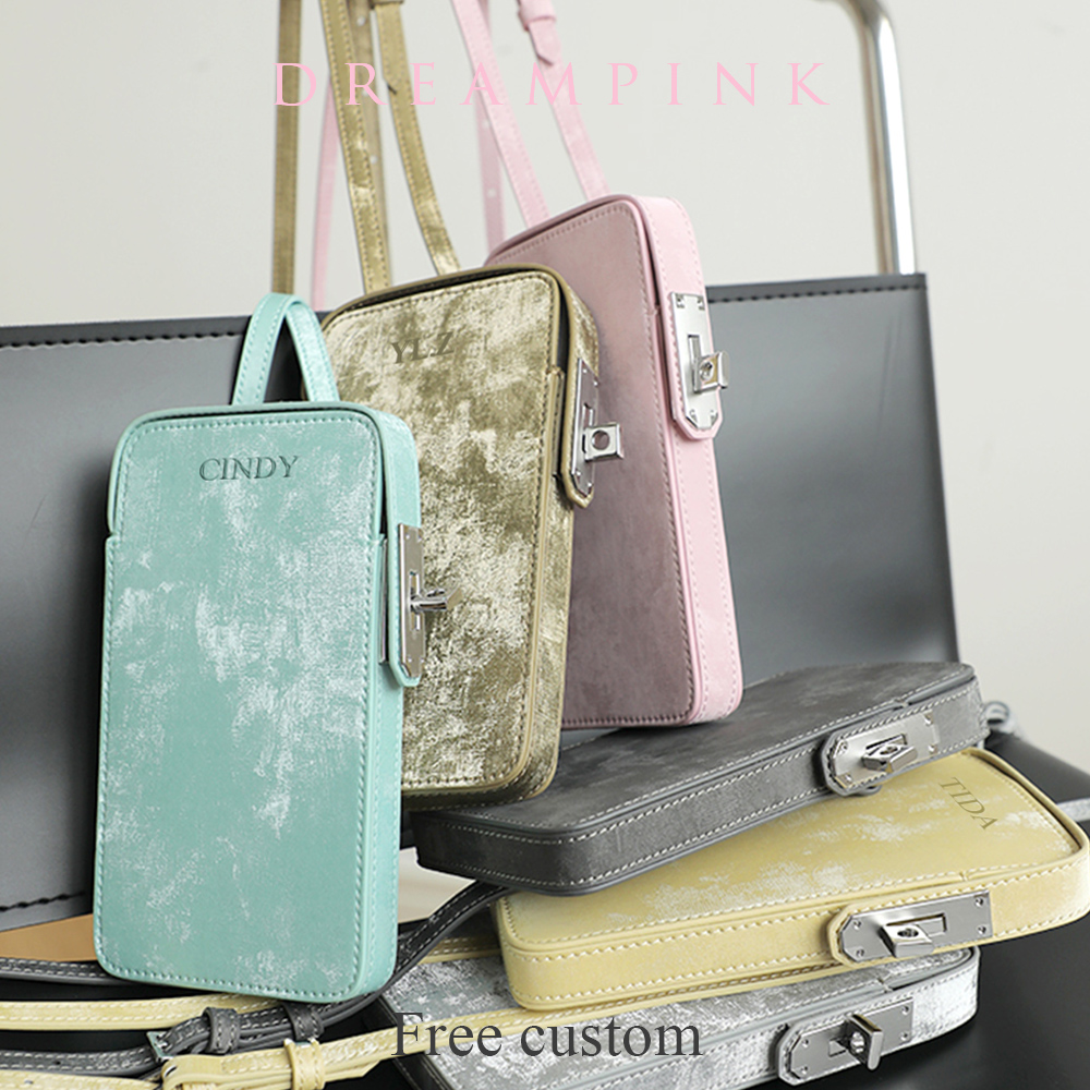 Luxury Bags Sling - Luxury Fashion Velvet Leather Mini Women