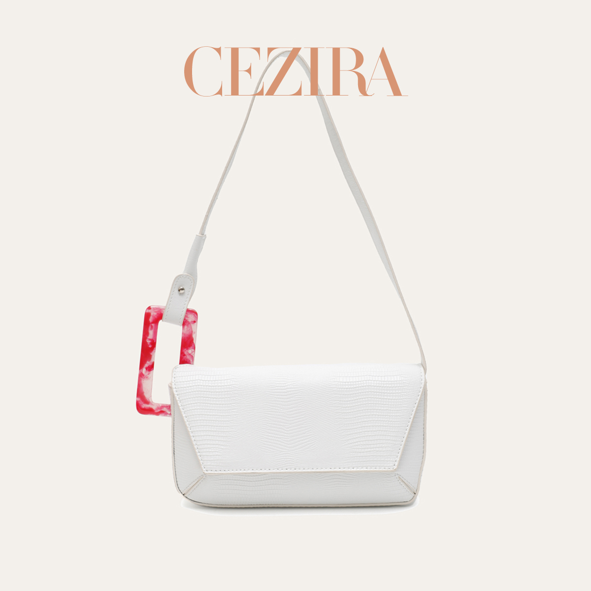 Luxury Bags Vegan - CR Big Square Buckle Pleated Texture