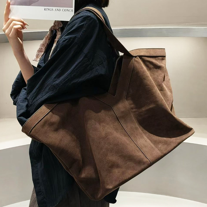 Oversized Faux Suede Tote Bags - Luxury Bags Vintage ulasan dan harga