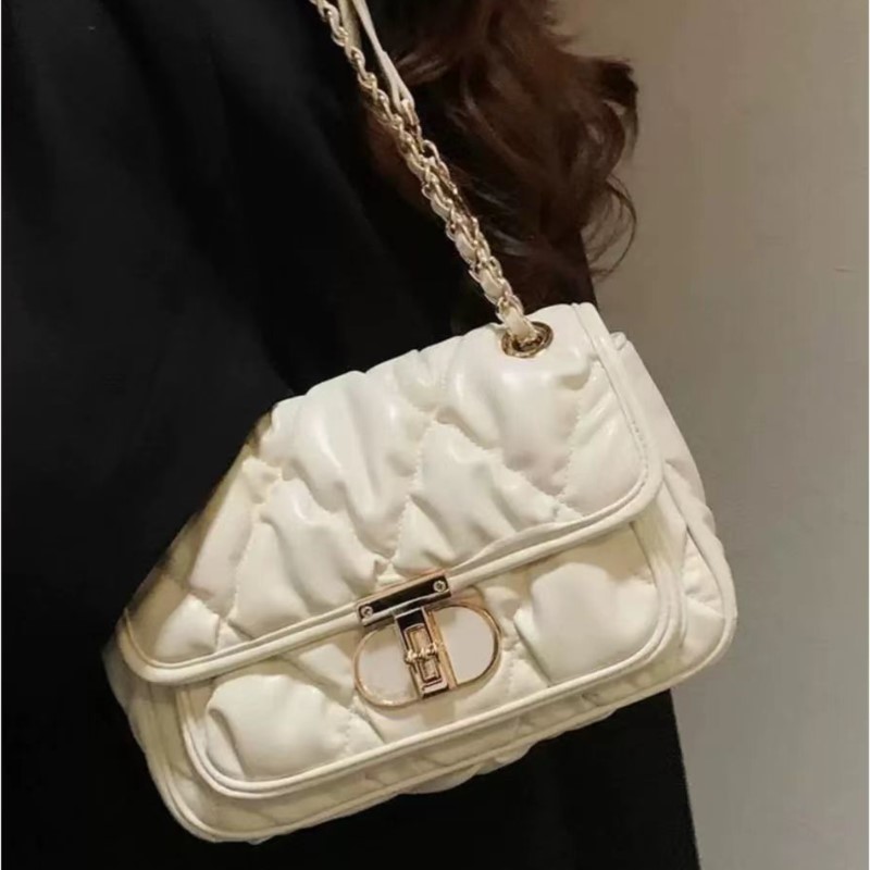 Elegant Pleated Chain Handbag  - Quiet Luxury Bags Crossbody ulasan dan harga