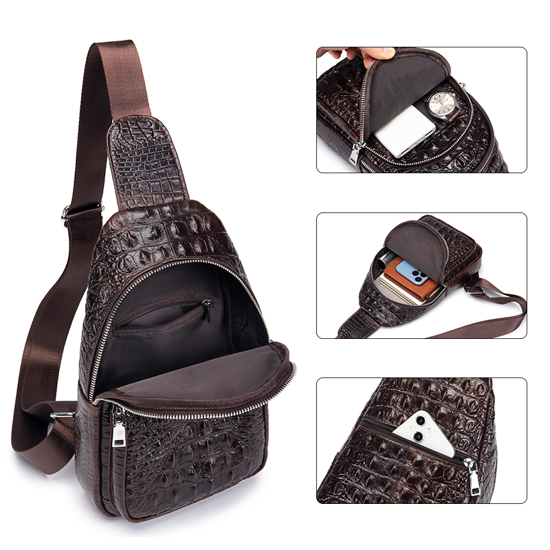 SCHLATUM Men's Genuine Leather - Luxury Bags Sling ulasan dan harga