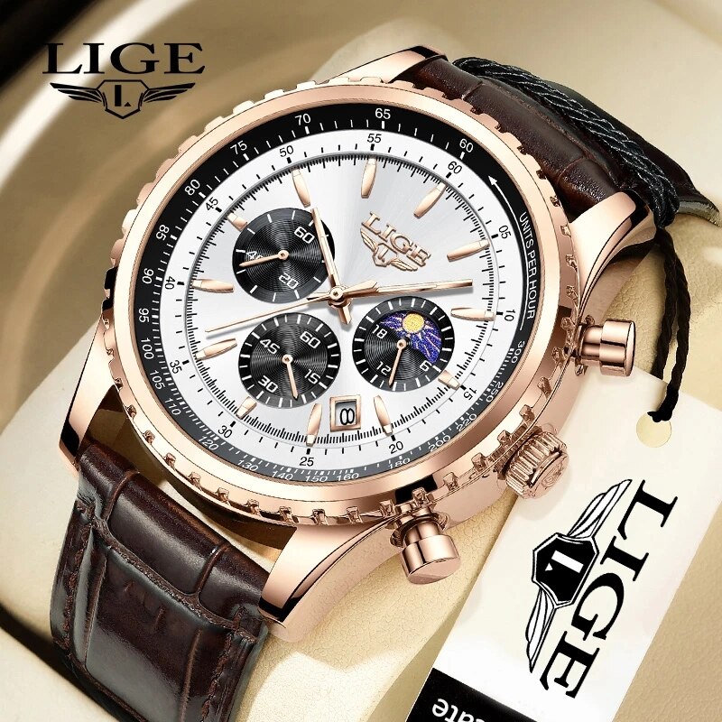 LIGE New Mens Watches Top Bran - Luxury Bags Brands List ulasan dan harga