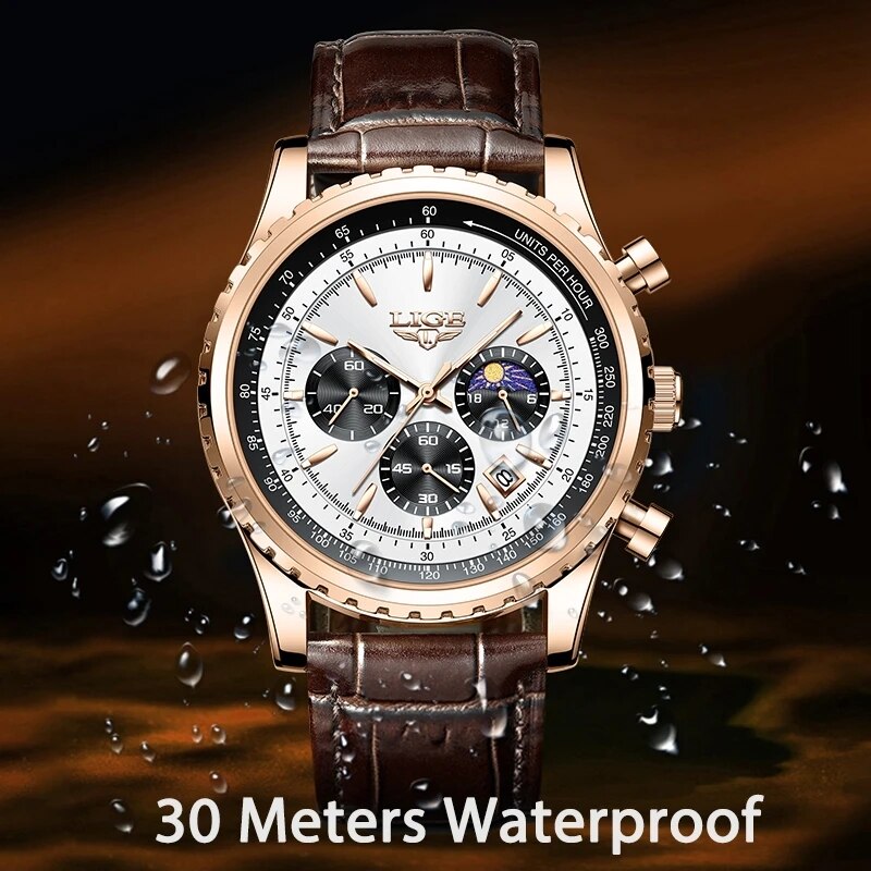 LIGE New Mens Watches Top Bran - Luxury Bags Brands List ulasan dan harga