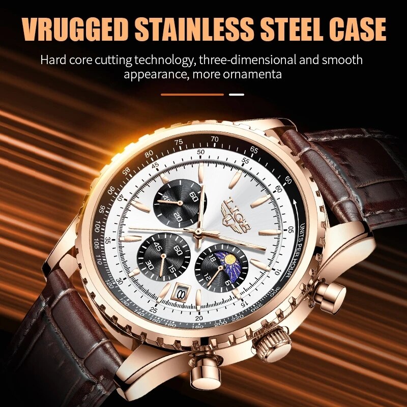LIGE New Mens Watches Top Bran - Luxury Bags Brands List ulasan dan harga