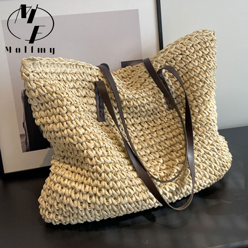 Straw Woven Tote Bags Casual L - Luxury Bags Store ulasan dan harga
