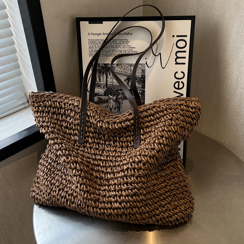 Straw Woven Tote Bags Casual L - Luxury Bags Store ulasan dan harga